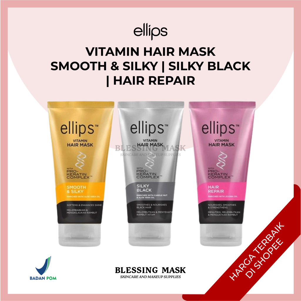 Jual Ellips Vitamin Hair Mask With Pro Keratin Complex Hair Repair Tube 120 Gr Shopee Indonesia 