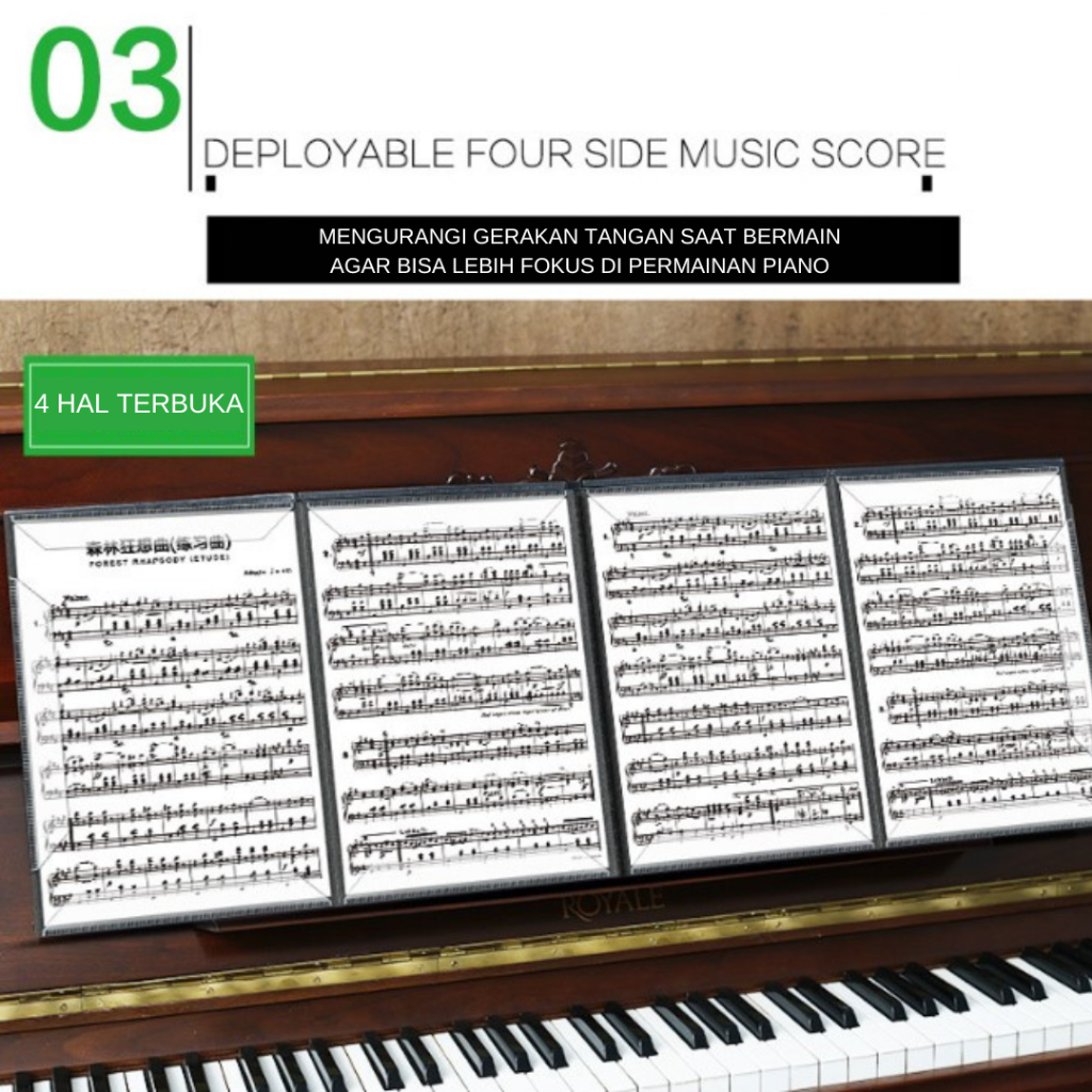 Jual Folder Penahan Partitur A4 Piano Keyboard 4 Halaman Buku Sheet ...
