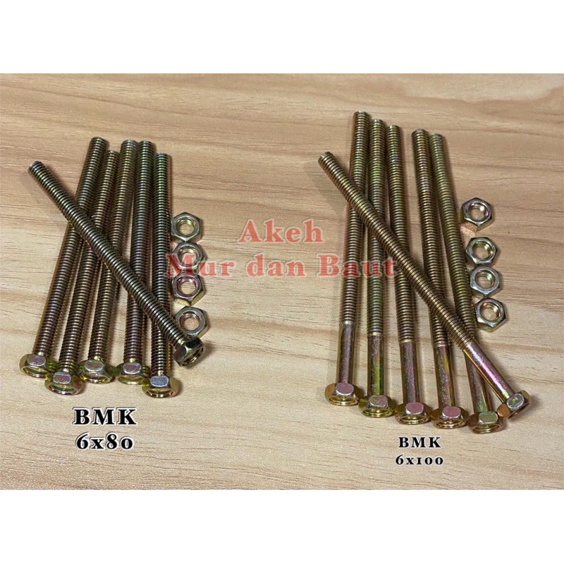 Jual Mur Baut Hex M6 / BMK M6 Besi Kuning / BMK M6 Murah | Shopee Indonesia