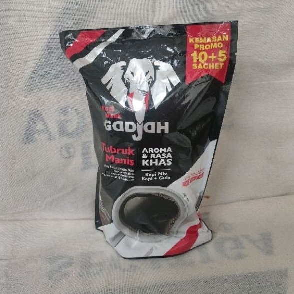 Jual Kopi Tubruk GADJAH TUBRUK MANIS 15 sachet x 23 gr , gram Gula