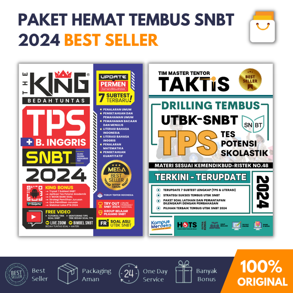 Jual Paket Hemat Tembus Tps Snbt 2024 (The King Tps Snbt + Taktis Utbk ...