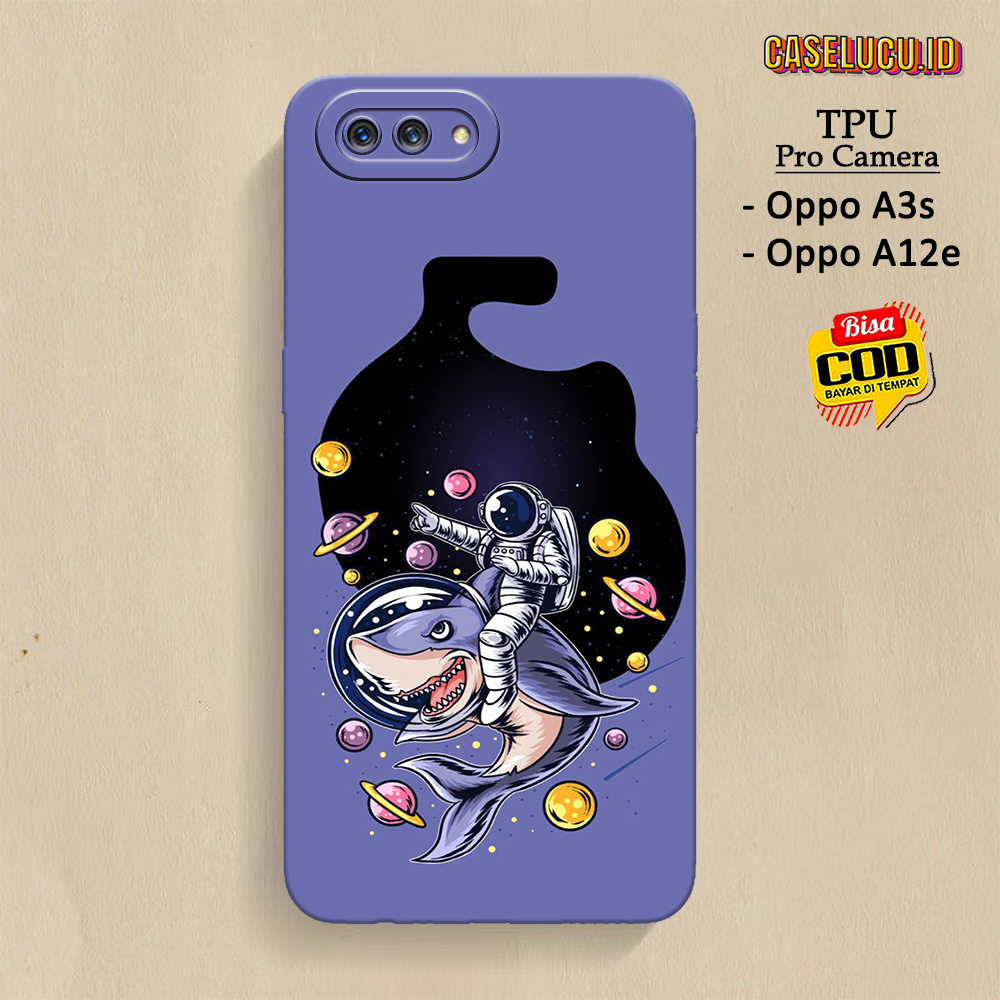 Casing Hp Oppo A3S A12E Terbaru Fashion Case Astronot Case Oppo A3S  A12E Soft Case Hp Oppo A3S A12E Kesing Hp Silikon Hp Cover Hp 