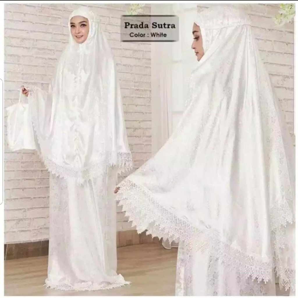 mukena dewasa pradaa sutra renda