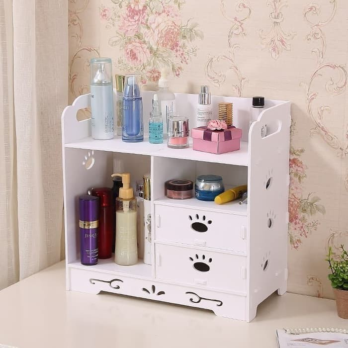 Jual DTG Rak Kosmetik mini 2 laci / Cosmetik Storage Mini Lengkap ...