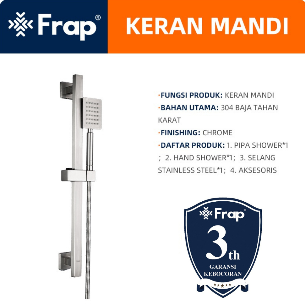 Jual Frap F8017 Shower Mandi Hand Shower Mandi Tiang Chrome Sus304