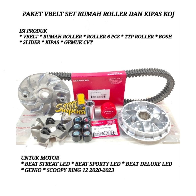 Jual Paket Rumah Roller Set Kipas Vbelt Genio Scoopy New Ring Beat Deluxe New Led Koj