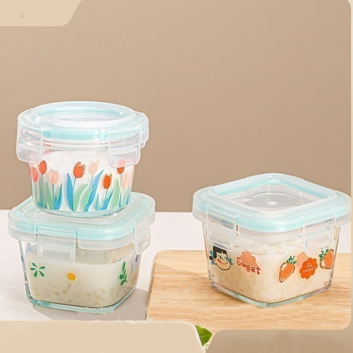 Jual BABY FOOD CONTAINER TEMPAT MPASI WADAH KACA KOTAK MAKAN BAYI BABY ...