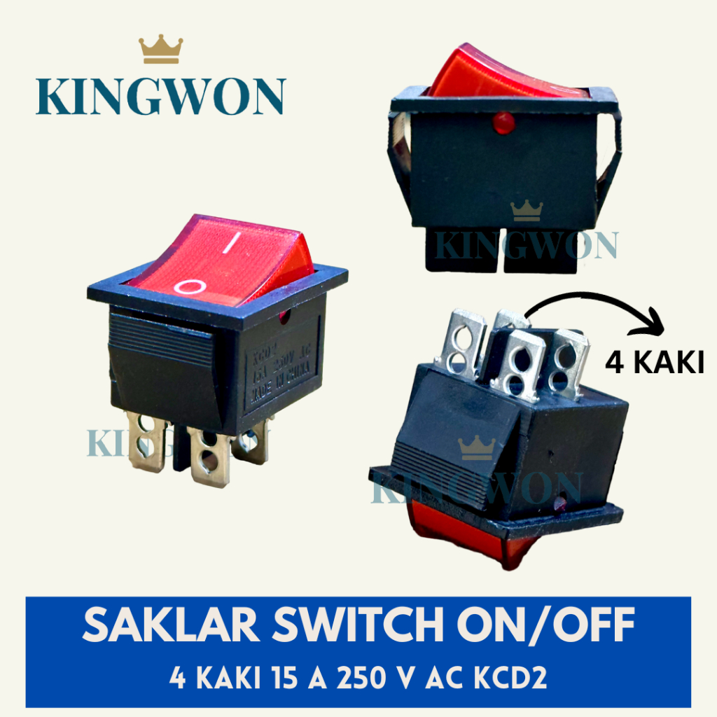 Jual SAKLAR SWITCH ON - OFF 4 PIN ROCKER SWITCH BESAR 4 KAKI TOMBOL ...