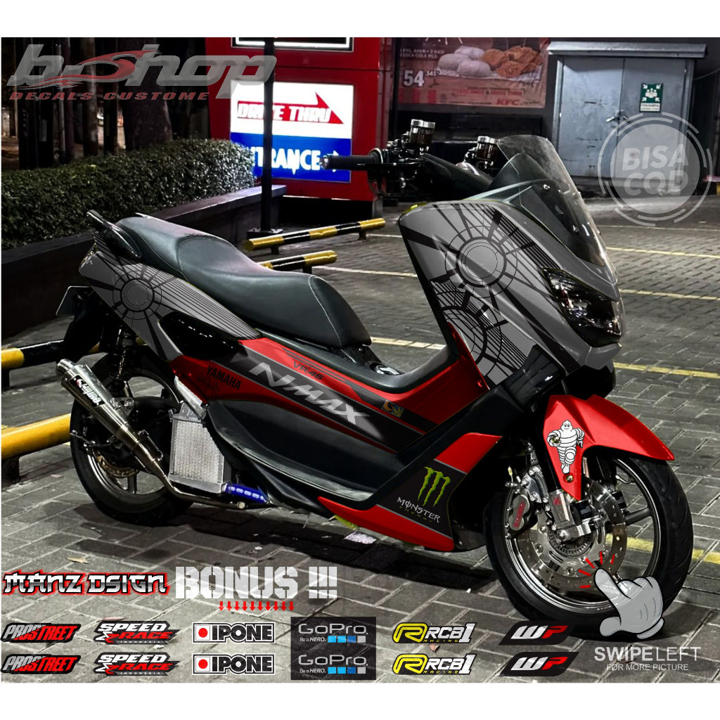 Jual sticker decal full body yamaha nmax old motif grafis monster ...