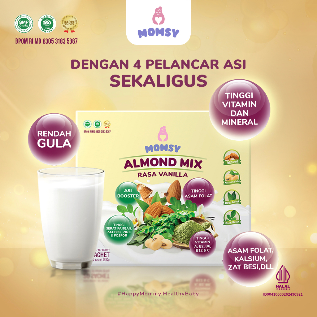 Jual Momsy Almond Mix Rasa Vanilla Cokelat/Coklat Pelancar ASI / ASI ...