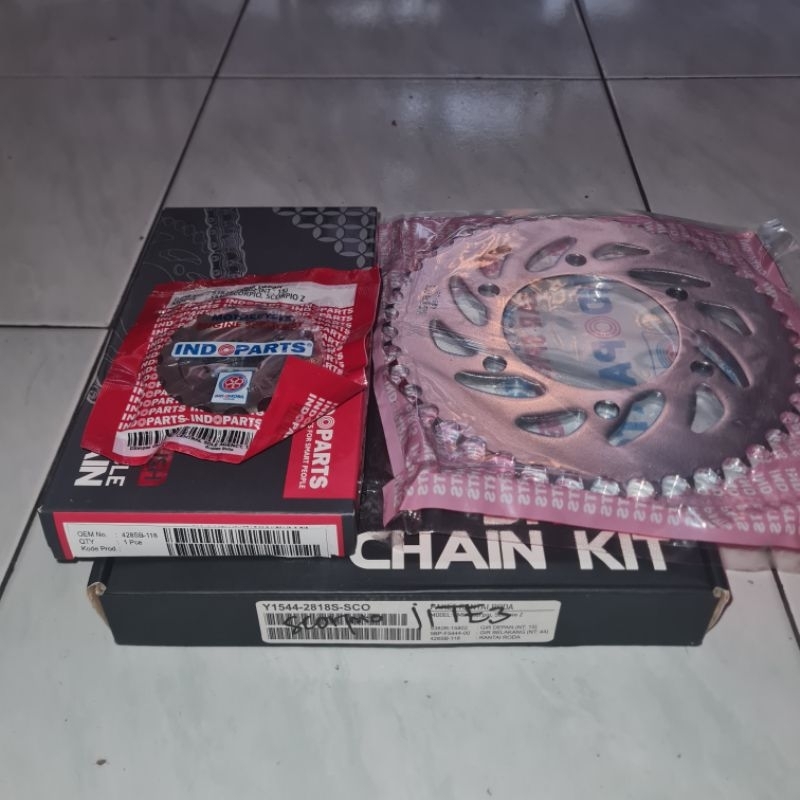 Jual 100 ORIGINAL!!! Gear + Rantai Set Scorpio Indoparts Shopee