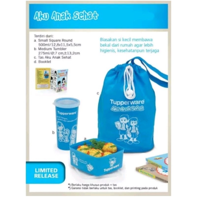 Jual TUPPERWARE AKU ANAK SEHAT SET WARNA BIRU LIMITED EDITION Shopee