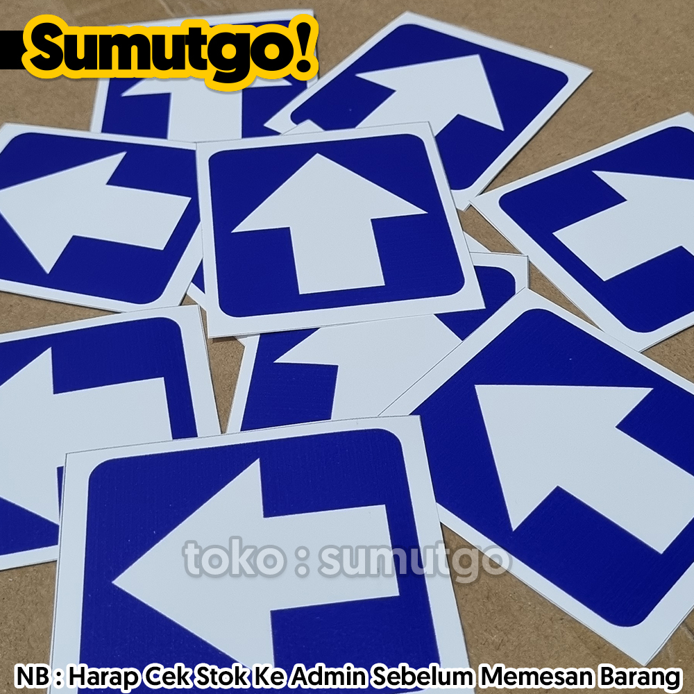 Jual Stiker Tanda Arah Panah Penunjuk Jalan Biru Traffic Sign uk 6.5 x ...