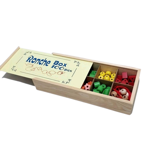 Jual Mainan Edukasi Anak Ronce Box Balok Kayu Ronche Meronce Bentuk ...