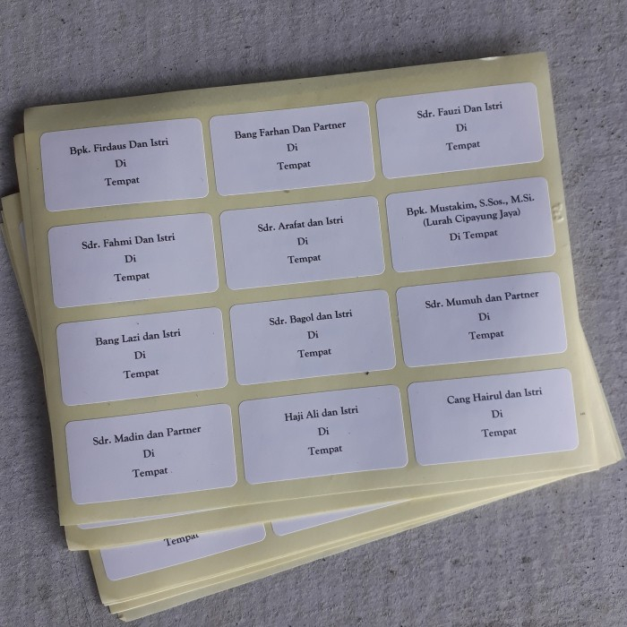 Jual Jasa Print / Cetak Label Nama Undangan | Shopee Indonesia