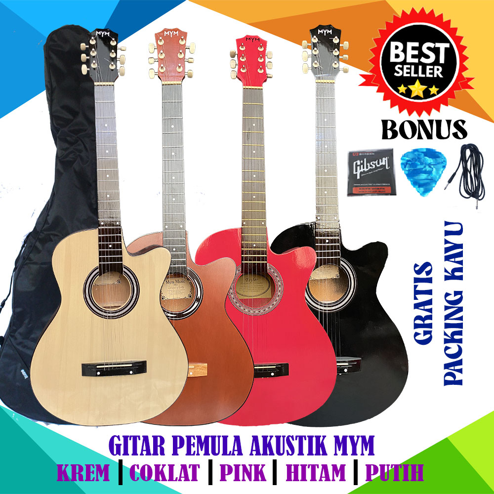 Jual Gitar Akustik Pemula Paket Lengkap | Shopee Indonesia