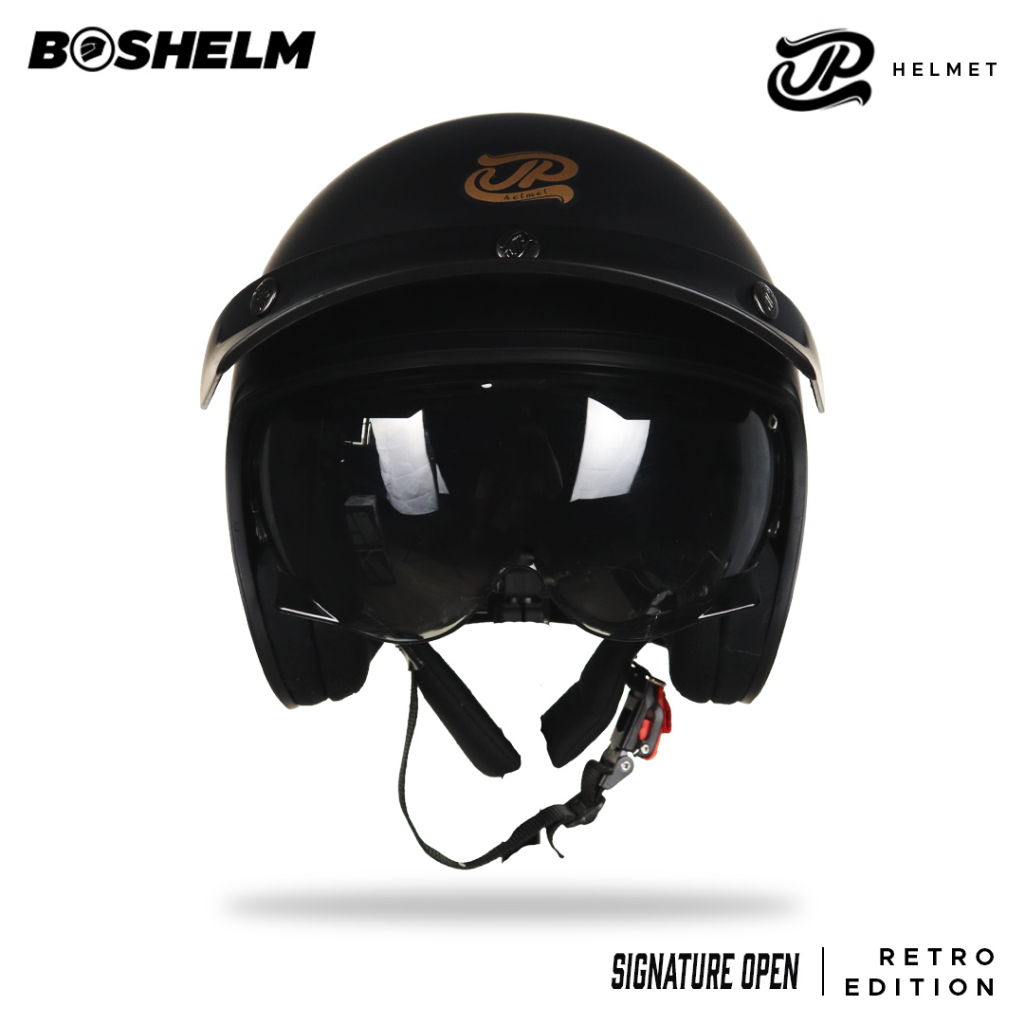 Jual Helm Retro JP SIGNATURE OPEN SOLID Helm Half Face SNI | Shopee ...
