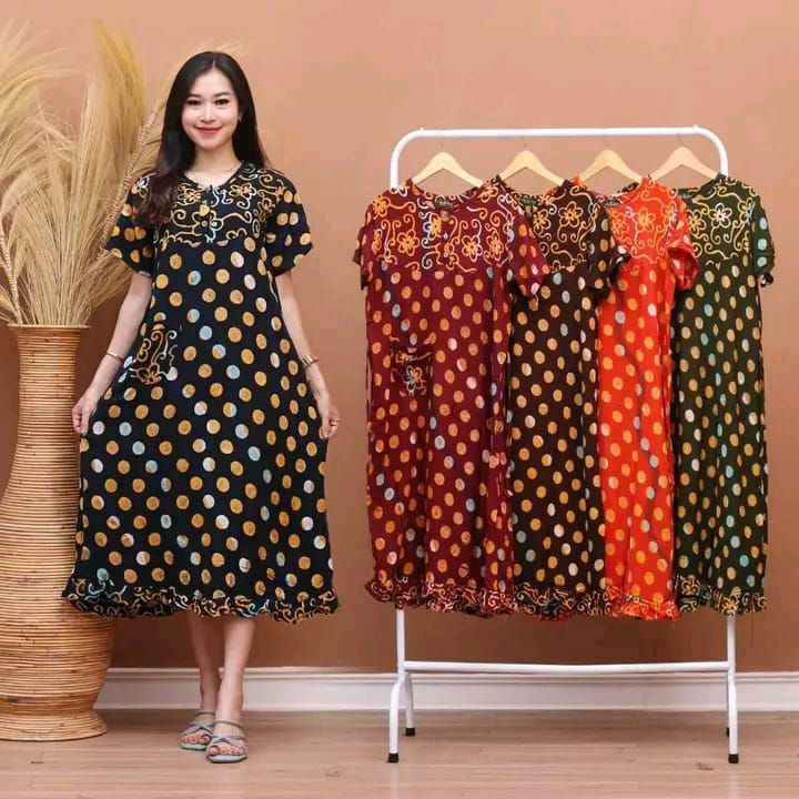 Jual Daster Maura Batik Cap Busui Home Dress Terlaris Bahan Rayon Super ...