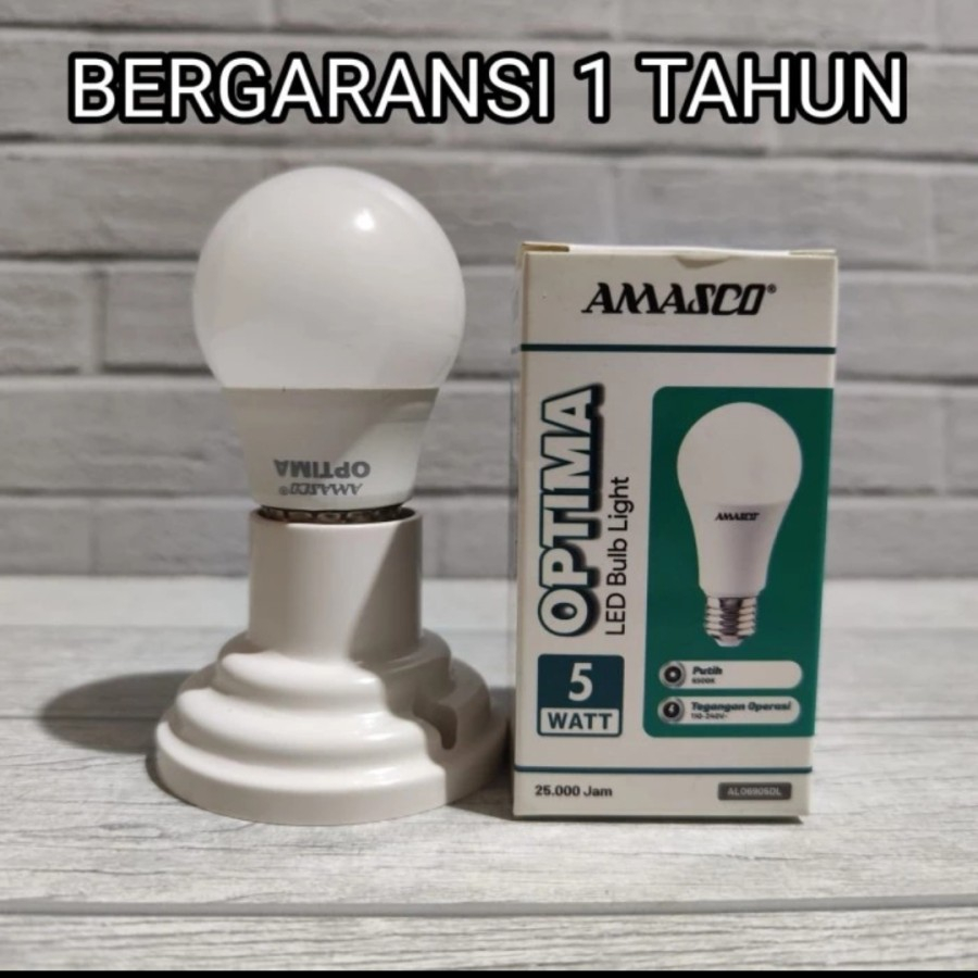 Jual AMASCO OPTIMA LAMPU LED BULB 5W 5 WATT BERGARANSI 1 TAHUN SNI ...