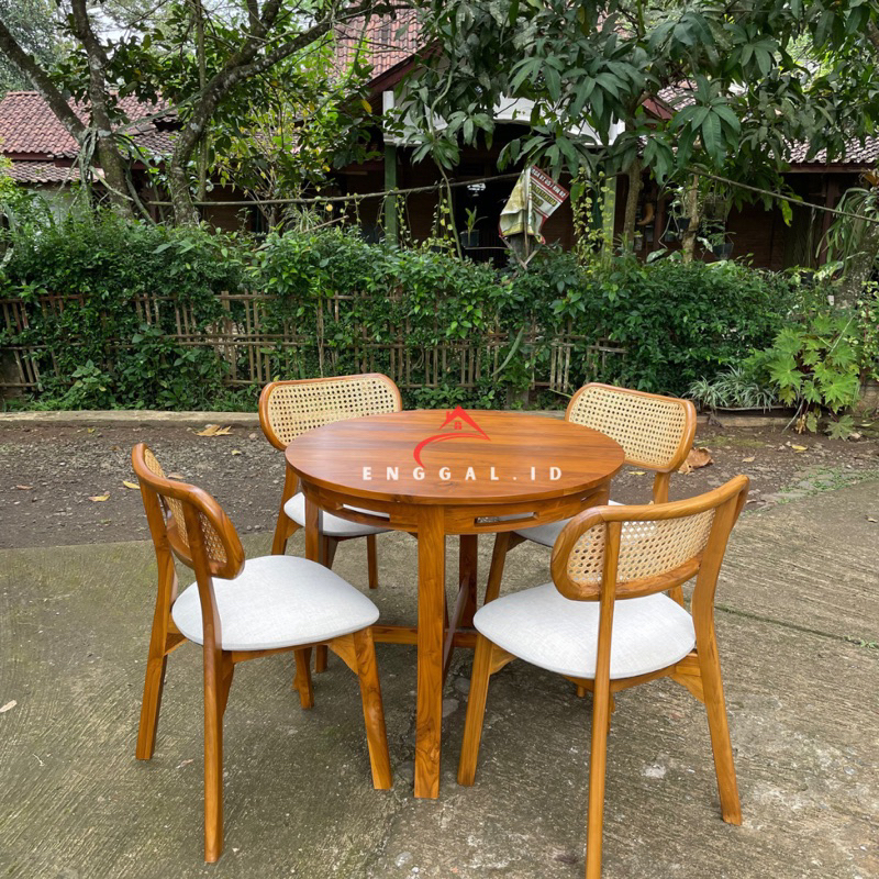 Jual MEJA MAKAN K4 BUNDAR || SET MEJA MAKAN KAYU JATI || DINING SET ...