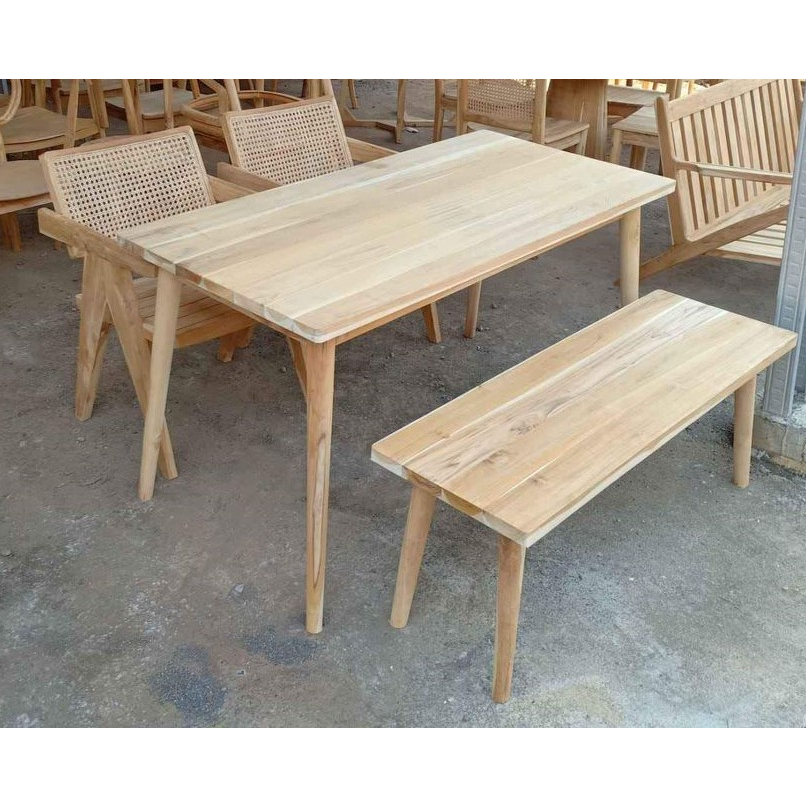 Jual Kursi Makan Cafe Reto Set Meja Dan Bangku Kayu Jati Jepara Model