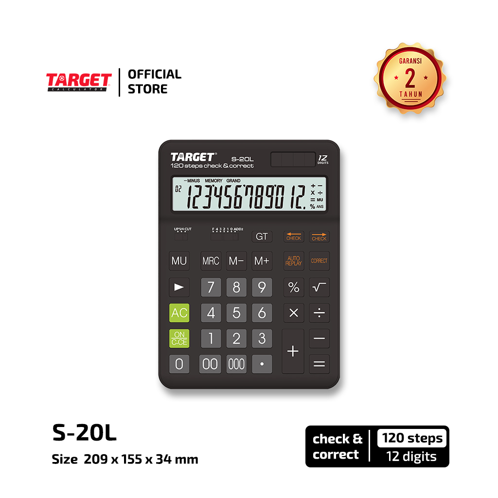 Jual Target S-20 L - Desktop Calculator - 12 digit | Shopee Indonesia