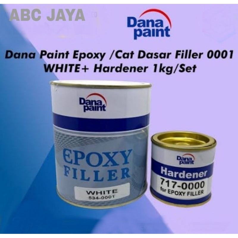 Jual Cat Danapaint Epoxy Filler WHITE 0001 Dana Paint 1 Kg + Hardener