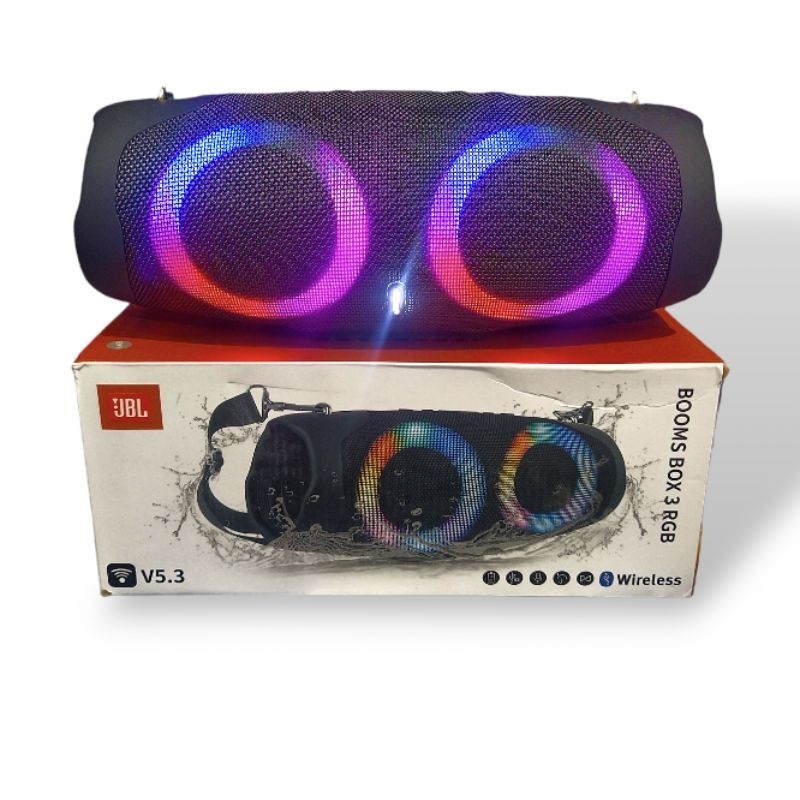 Jual Speaker Boombox Jumbo 3 Led Rgb Mega Bass Shopee Indonesia 7718