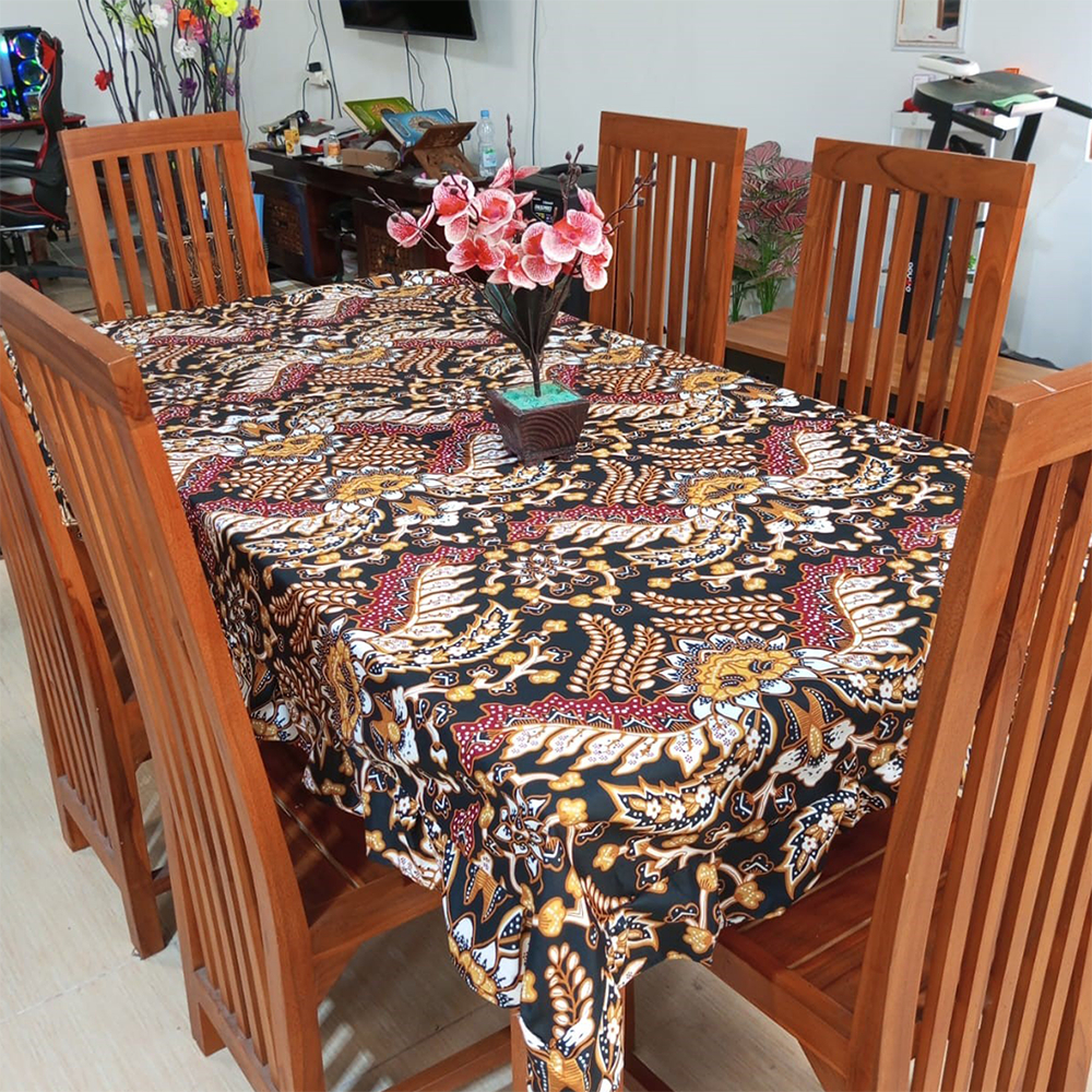Jual Taplak Meja Batik Kain Katun Model Rumbai 140x200cm 4-6 Kursi ...
