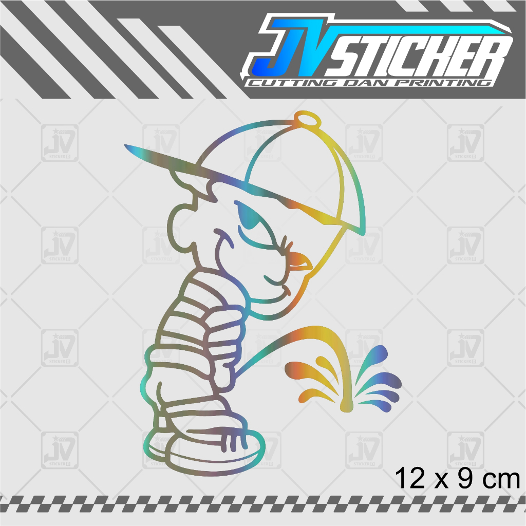 Jual stiker kartun anak kencing cutting sticker motor stiker lucu