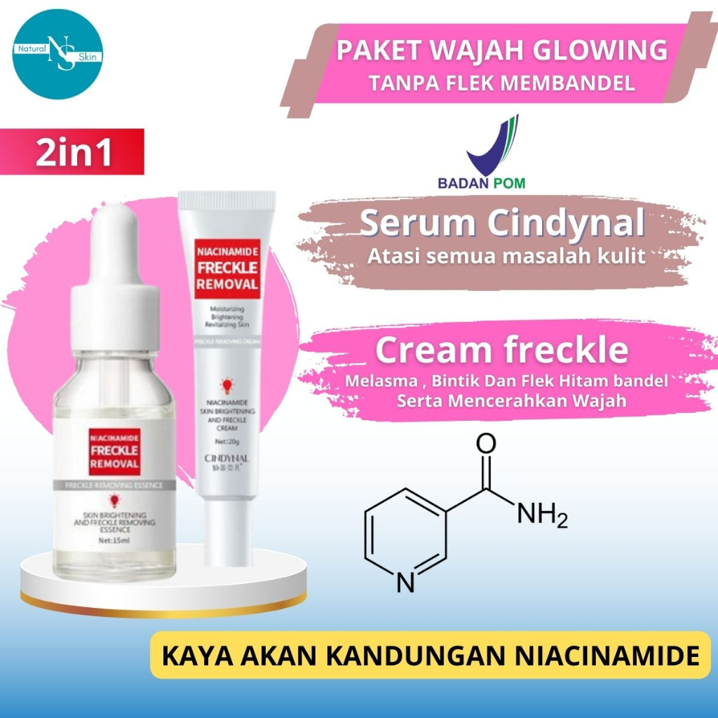 Jual Bpom Cindynal Original 2 In 1 Paket Glowing Sudah Dapat Serum Dan Cream Frekle Remove Dark 0347