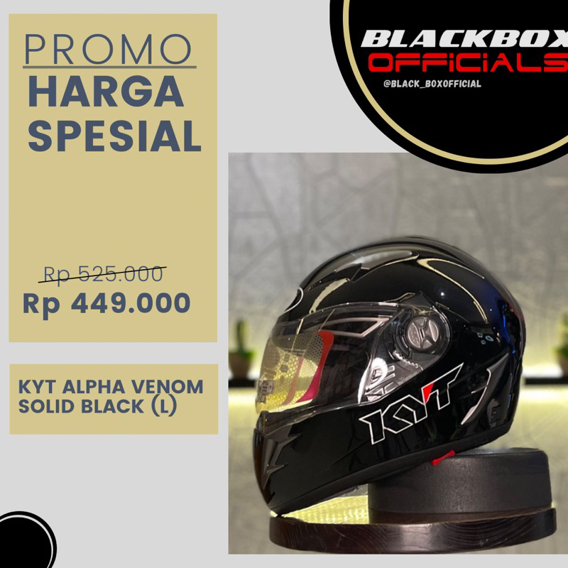 Jual Helm KYT Alpha Venom Solid Black Met Shopee Indonesia