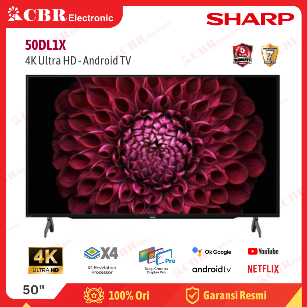 Jual TV SHARP 50 Inch LED 50DL1X (4K UHDAndroid TV) Shopee Indonesia