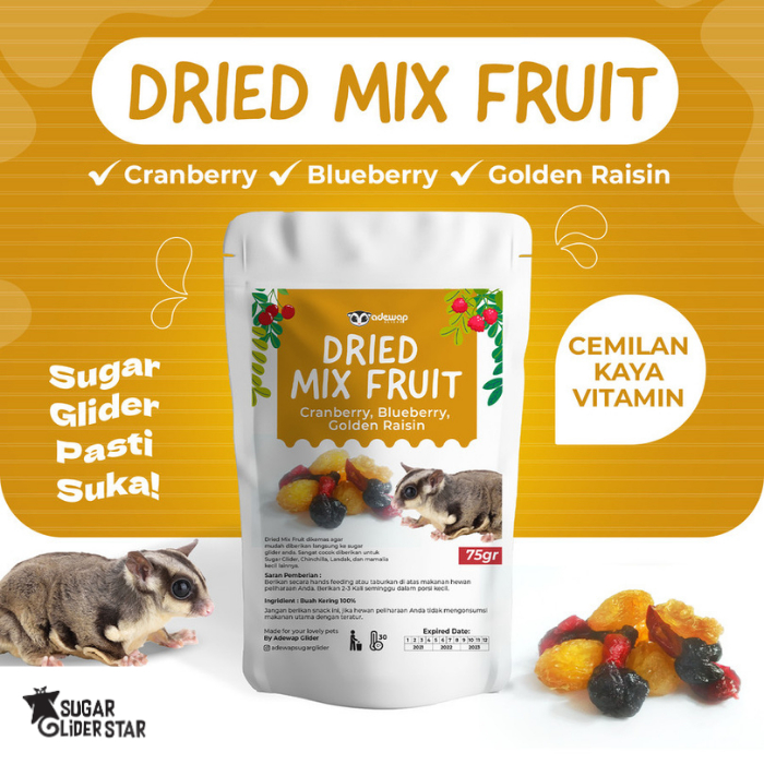 Jual Dried Mix Fruits Campuran 3 Buah Kering Import Cemilan Favorit