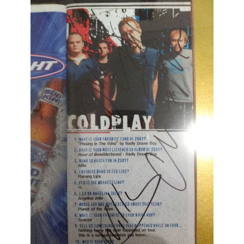 Jual COLDPLAY Genuine Autograph tanda tangan asli | Shopee Indonesia