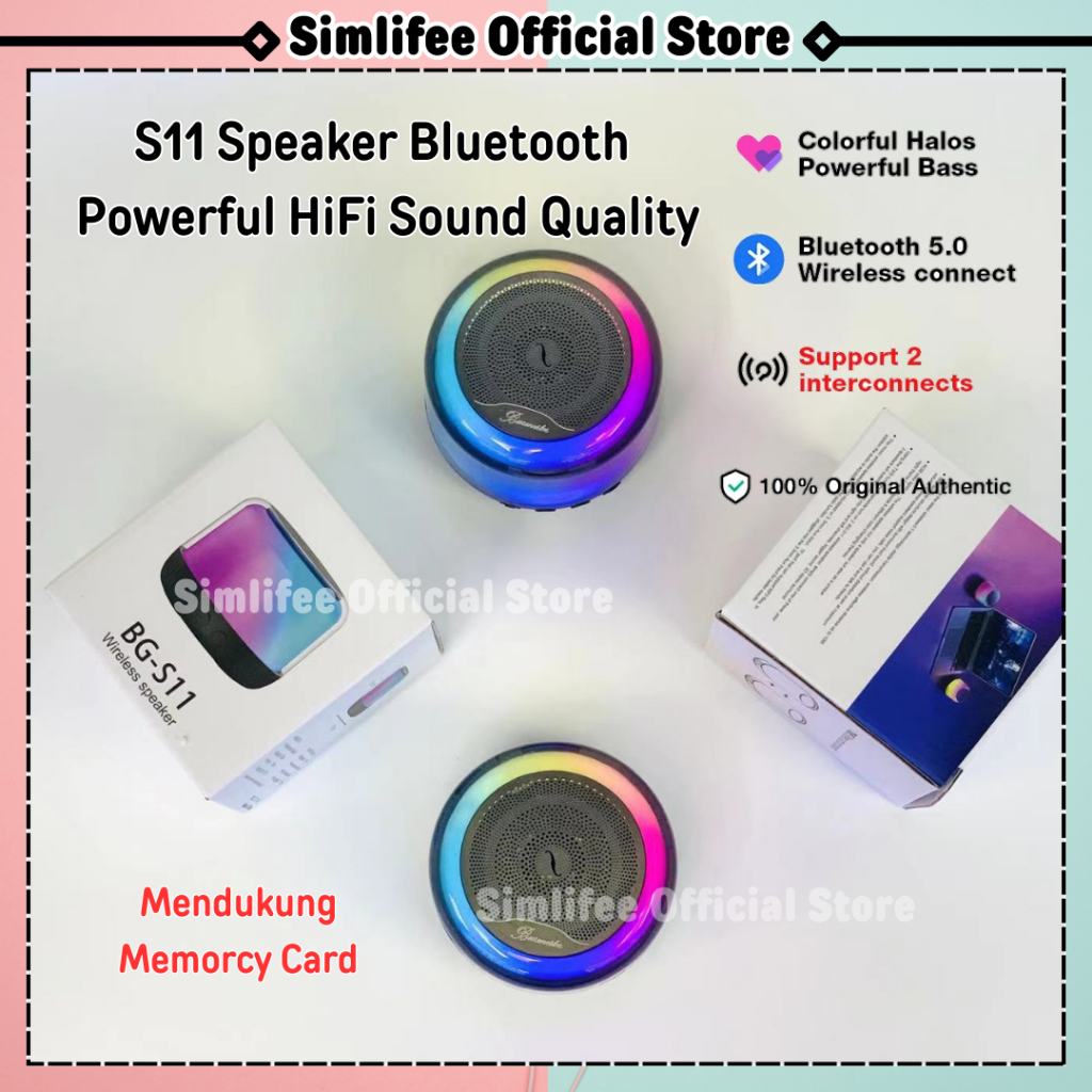 Jual Speaker Bluetooth Portable Speaker Stereo Mini LED HiFi Wireless ...