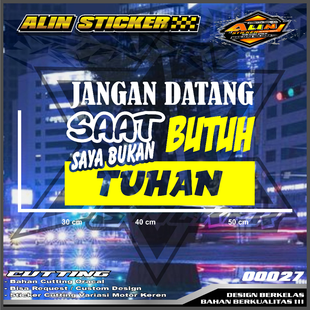 Jual AL00027 STICKER CUTTING 