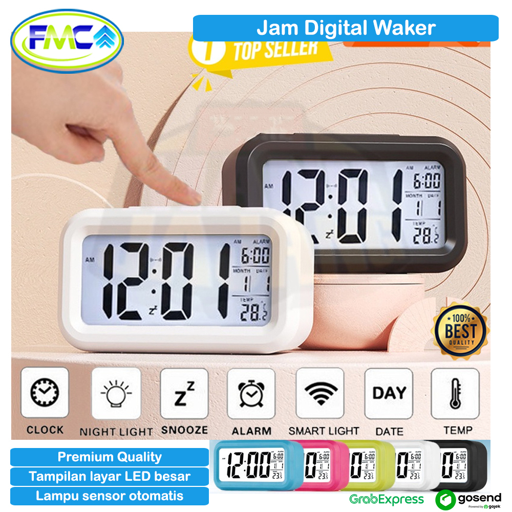 Jual Jam Meja Digital Led Smart Clock Alarm Waker Jam Pintar Meja Kerja ...