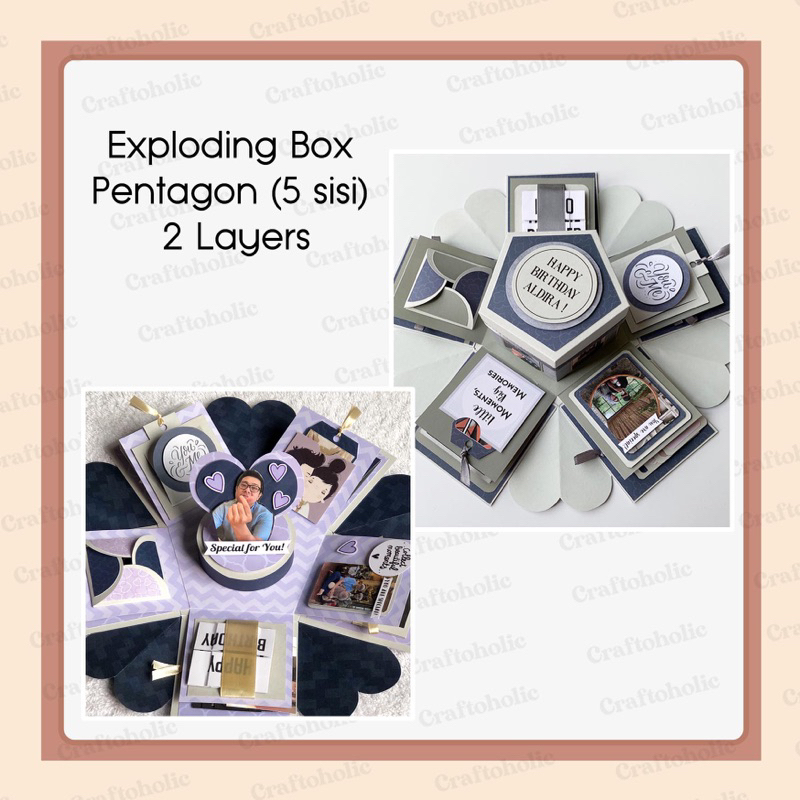 Jual Exploding Box Pentagon 2 Layers (Segi 5) / Explosion Box / Kotak ...