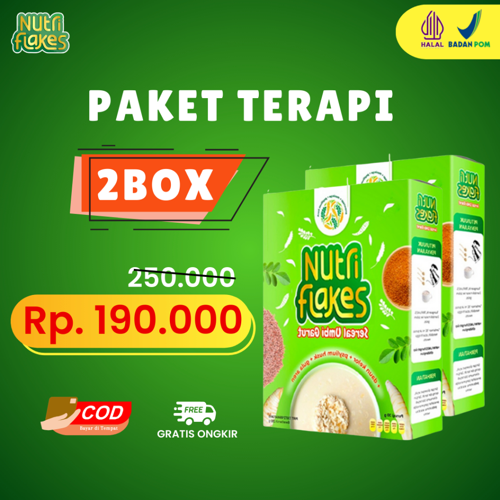 Jual NUTRIFLAKES Cereal Umbi Garut With Psyllium Husk & Daun Kelor