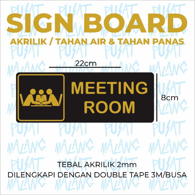 Jual Sign Board Akrilik Meeting Room Papan Akrilik Sign Akrilik Papan Nama Akrilik 2332