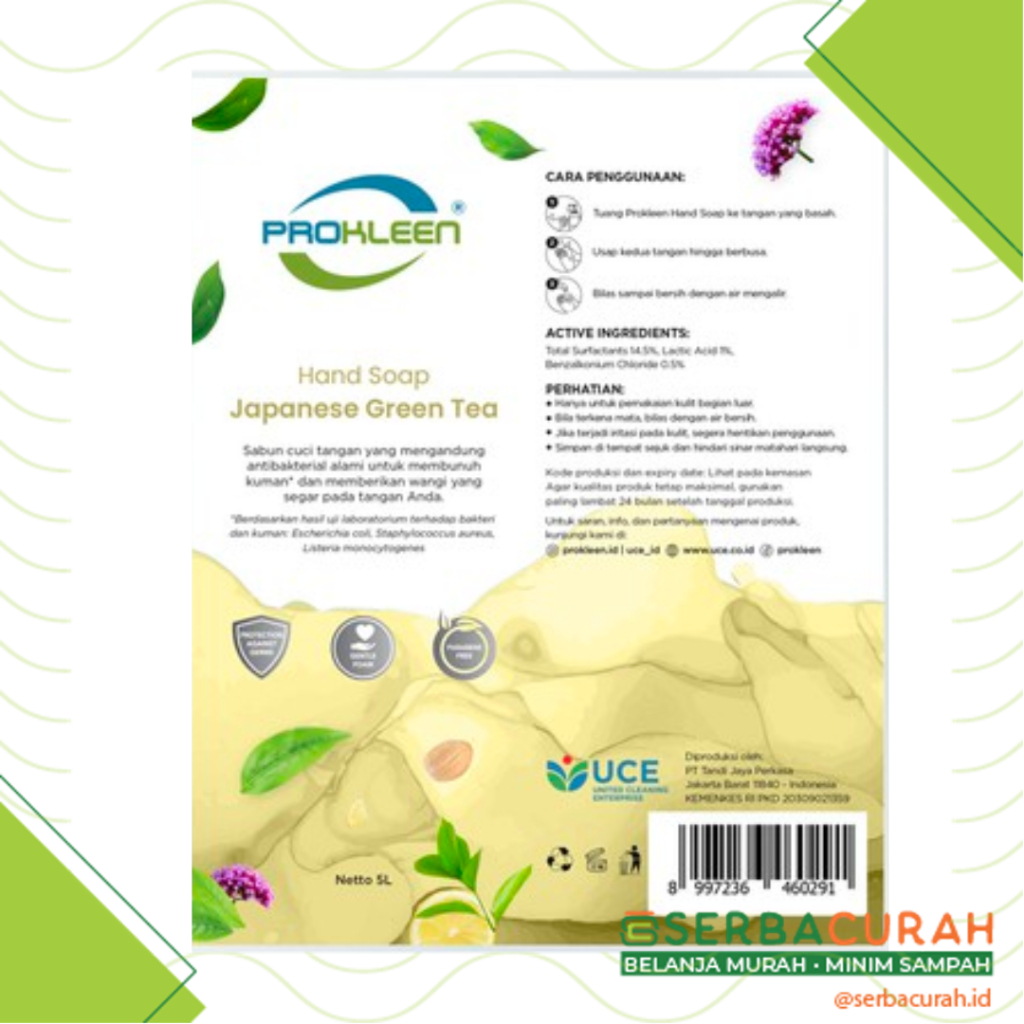 Jual Prokleen Hand Soap Green Tea Sabun Cuci Tangan Isi Ulang