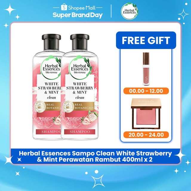 Jual Herbal Essences Sampo Clean White Strawberry & Mint Perawatan
