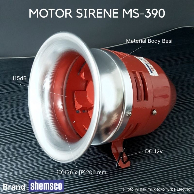MS-390 Motorsirene DC12V Mit Schutzgitter - Lauter Alarm Für Industrie & Notfälle