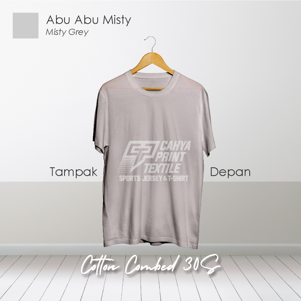 Jual Kaos Polos Lengan Pendek Cotton Combed 30S Warna Abu Misty ...