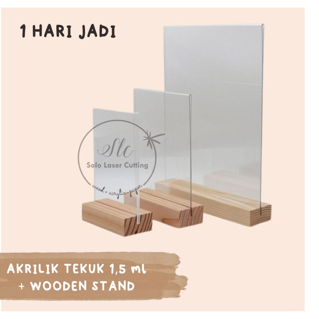 Jual Akrilik Tempat Brosur Holder Stand Qris Stand Tempat Kertas Sisi Tekuk Akrilik Tekuk