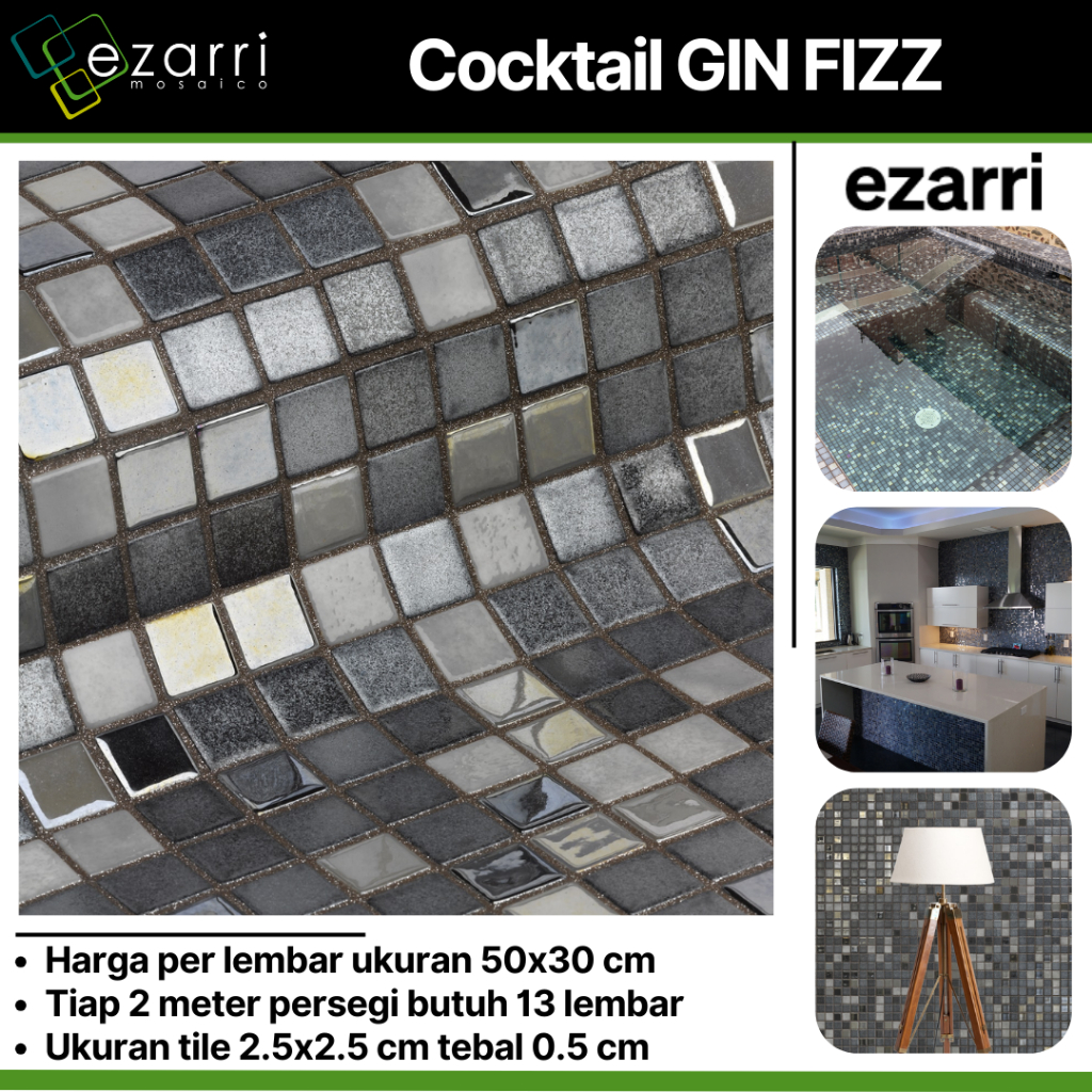 Jual Keramik Mozaik Kolam Renang Mosaic Mosaik Kaca Ezarri Tipe