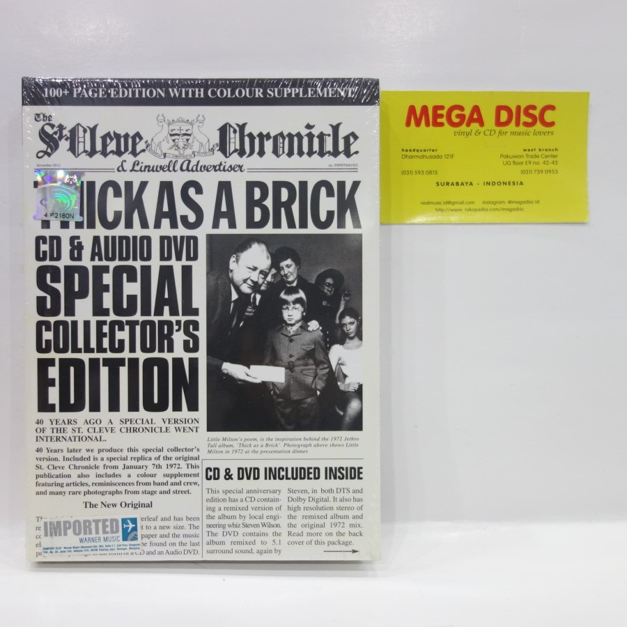 Jual Boxset Jethro Tull - Thick As A Brick 40th Anniversary Limited ...