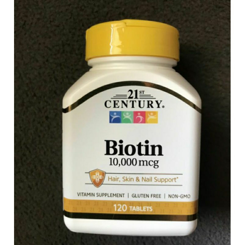 Jual 21st century biotin 10000mcg 10000 mcg 120 tabs | Shopee Indonesia