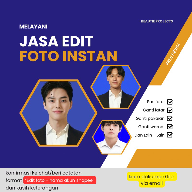 Jual Jasa Edit Pas Foto Instan Ganti Latar Background Jas Hijab Pakaian ...